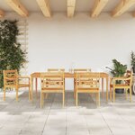 vidaXL Ensemble à manger de jardin 7 Pièces Bois de teck solide