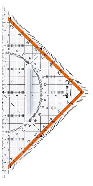 rOtring Centro équerre de géométrie avec poignée  hypoténuse 23 cm  avec graduation 20cm
