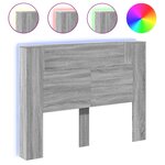 vidaXL Armoire tête de lit avec LED sonoma gris 140x16 5x103 5 cm