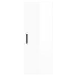 vidaXL Buffet haut Blanc brillant 34 5x34x180 cm Bois d'ingénierie