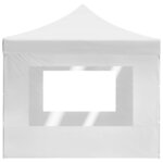 vidaXL Tente de réception pliable avec parois Aluminium 4 5x3 m Blanc