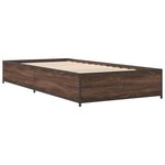 vidaXL Cadre de lit chêne marron 90x200 cm bois d'ingénierie et métal