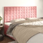 vidaXL Têtes de lit 4 Pièces Rose 100x5x78/88 cm Velours