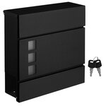 Boîte aux lettres moderne avec porte-journaux couvercle verrouillable facile à installer noir 12_0001642