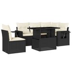 vidaXL Salon de jardin 6 Pièces avec coussins noir résine tressée