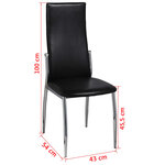 vidaXL Chaises à manger lot de 4 noir similicuir