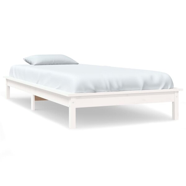 vidaXL Cadre de lit blanc 90x190 cm simple bois massif de pin