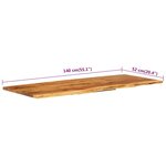 vidaXL Dessus de meuble-lavabo de salle de bain Acacia 140x52x2 5 cm