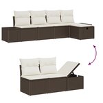 vidaXL Ensemble de canapés de jardin 6 pièces avec coussins en poly rattan marron