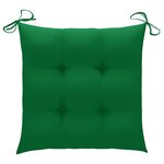 vidaXL Chaises de jardin et coussins vert lot de 6 Bois de teck massif