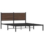 vidaXL Cadre de lit en métal avec tête de lit chêne marron 137x190 cm