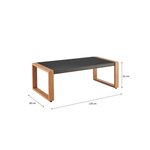 Salon bas de jardin en aluminium effet bois avec coussins - 5 personnes - PUERTO - Gris