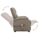Vidaxl fauteuil releveur inclinable de massage taupe tissu