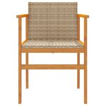 vidaXL Chaises de jardin lot de 2 beige résine tressée et bois massif