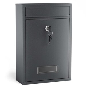 Boîte aux lettres murale verrouillable  anthracite pour courrier  215 x 90 x 320 mm