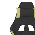 vidaXL Chaise de jeu de massage avec repose-pied Noir et vert clair