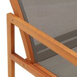 vidaXL Chaise de jardin Gris Bois d'eucalyptus solide et textilène