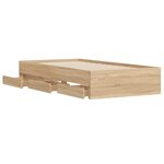 vidaXL Cadre de lit et tiroirs chêne sonoma 90x200cm bois d'ingénierie