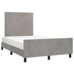 vidaXL Cadre de lit avec tête de lit gris clair 120x190 cm velours