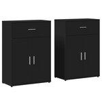 vidaXL Buffets 2 Pièces noir 60x30x84 cm bois d'ingénierie