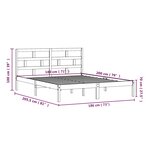 vidaXL Cadre de lit 180x200 cm Super King Bois massif