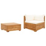 vidaXL Salon de jardin 2 Pièces avec coussins Bois d'acacia solide