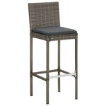 vidaXL Ensemble de bar de jardin 7 Pièces gris bois massif acacia rotin