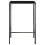 vidaXL Ensemble de bar de jardin 3 Pièces et coussins Résine tressée Gris