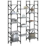 vidaXL Bibliothèque sonoma gris 127 5x28 5x172 5 cm bois d'ingénierie