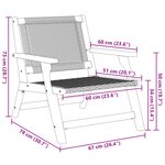 vidaXL Chaises de jardin 2 Pièces noires 76x67x73.5 cm en bois massif d'acacia