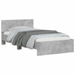 vidaXL Cadre de lit avec tête de lit gris béton 100x200 cm