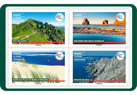 Carnet 12 timbres - France terre de tourisme - Sites naturels