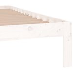 vidaXL Cadre de lit Blanc Bois massif 150x200 cm Très grand