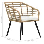 vidaXL Chaises de jardin lot de 2 avec coussins Résine tressée Chêne