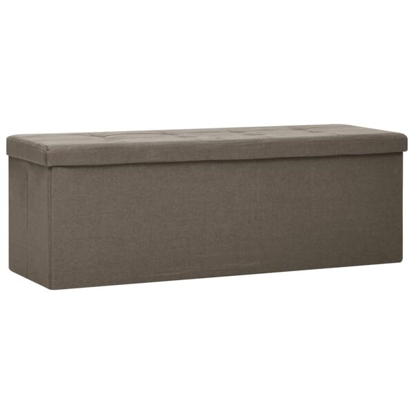 vidaXL Banc de rangement pliable Marron Faux lin