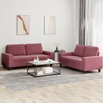 vidaXL Ensemble de canapés 2 Pièces rouge bordeaux tissu