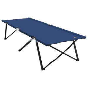 vidaXL Lit de camping pliant Bleu 206 x 76 x 74 cm Oxford et acier