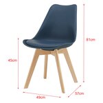 Lot de 4 chaises de salle à manger similicuir hêtre bleu 03_0006762