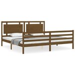 vidaXL Cadre de lit avec tête de lit marron miel 200x200cm bois massif