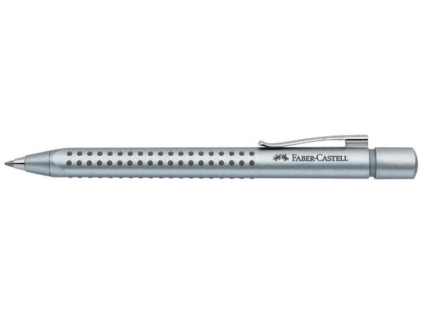 Stylo Bille Rétractable GRIP 2011 Pte Moyenne Argent FABER-CASTELL