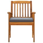 vidaXL Mobilier à dîner de jardin 7 Pièces avec coussins Acacia solide