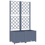 vidaXL Jardinière avec treillis Gris foncé 80x40x136 cm PP