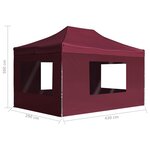 vidaXL Tente de réception pliable et parois Aluminium 4 5x3 m Bordeaux