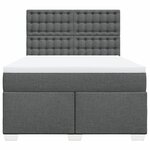 vidaXL Sommier à lattes de lit avec matelas Gris foncé 160x200cm Tissu