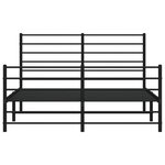 vidaXL Cadre de lit métal avec tête de lit/pied de lit noir 135x190 cm