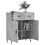 vidaXL Buffet gris béton 69 5x34x90 cm bois d'ingénierie