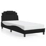 vidaXL Cadre de lit avec lumière LED noir 90x190 cm similicuir