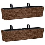 vidaXL Pots de fleurs 2 Pièces jacinthe d'eau marron