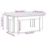 vidaXL Table basse Blanc 100x60x42 cm Bois d'ingénierie