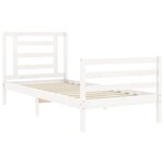 vidaXL Cadre de lit avec tête de lit blanc simple bois massif